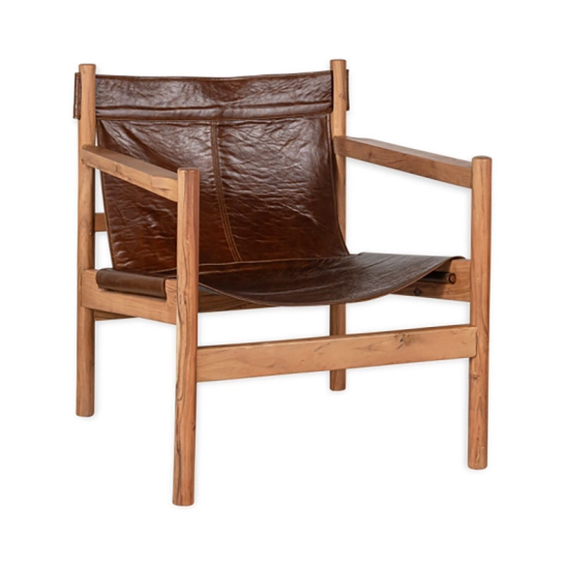 Dalibar Leather Lounger, Tan-5