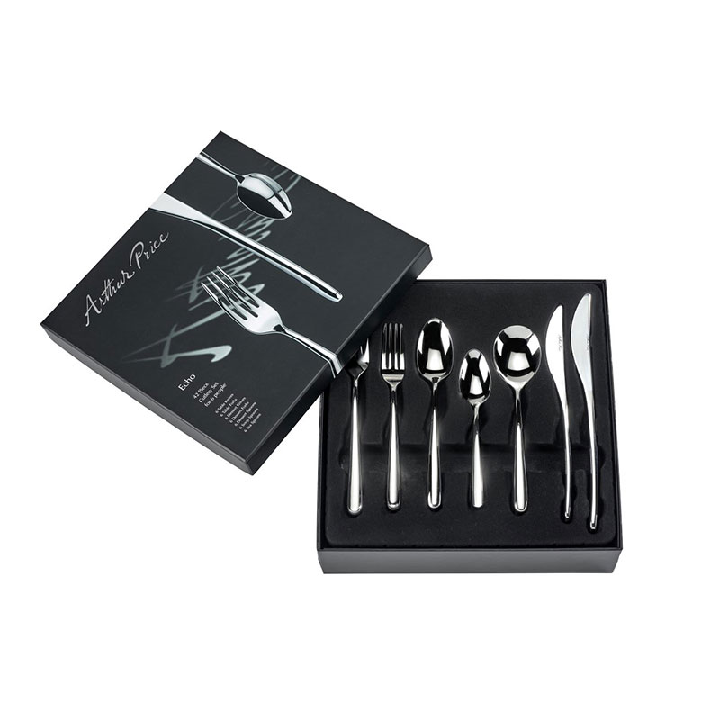 Signature Echo 42 Piece 6 Person Boxed Cutlery Set, Stainless Steel-0