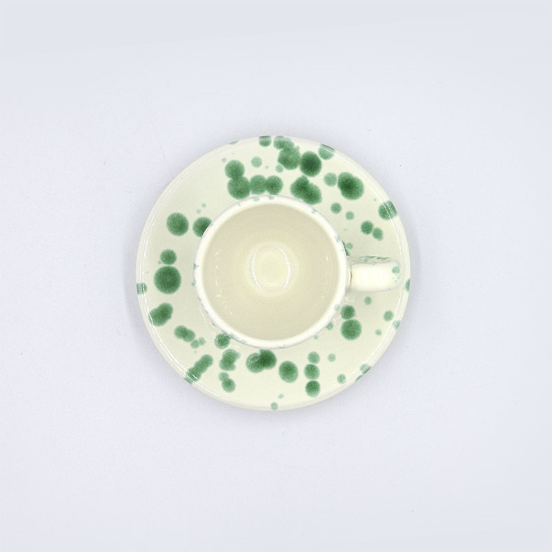 Splatter Espresso Cup & Saucer, D6.5cm, Pistachio-3