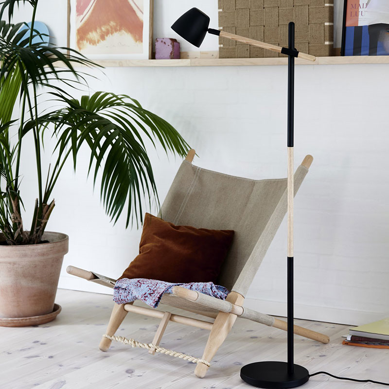 Theo Floor Lamp, H130.5cm, Black-0