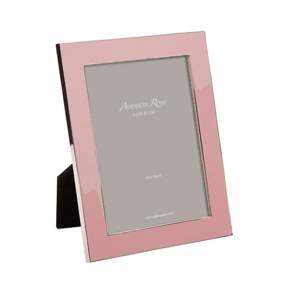 Enamel Range Photograph frame, 5 x 7" with 24mm border, Pale Pink With Silver Plate-0