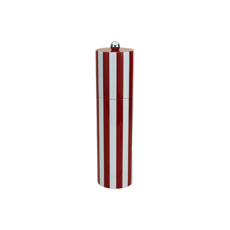 Striped Salt & Pepper Mill, H24cm, Burgundy-0