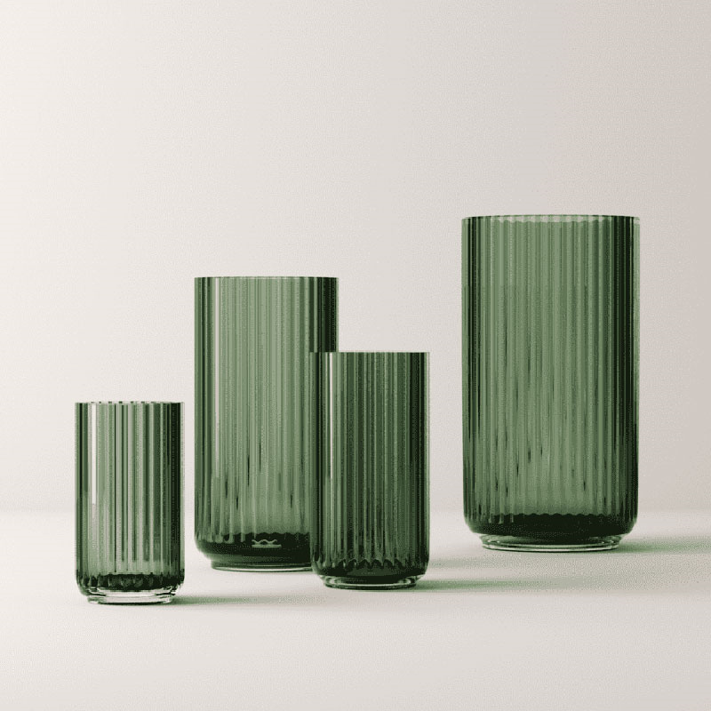 Lyngby Vase, H20.5cm, Copenhagen Green-1