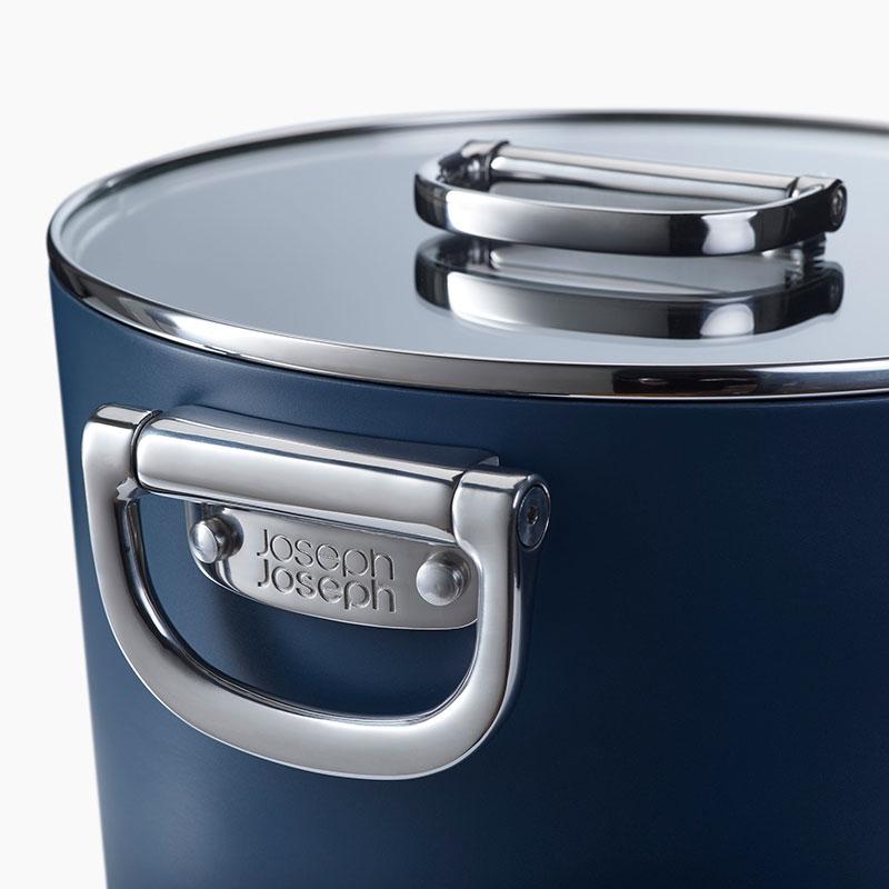 Space Folding Stock Pot & Lid, 25cm, Midnight Blue-9