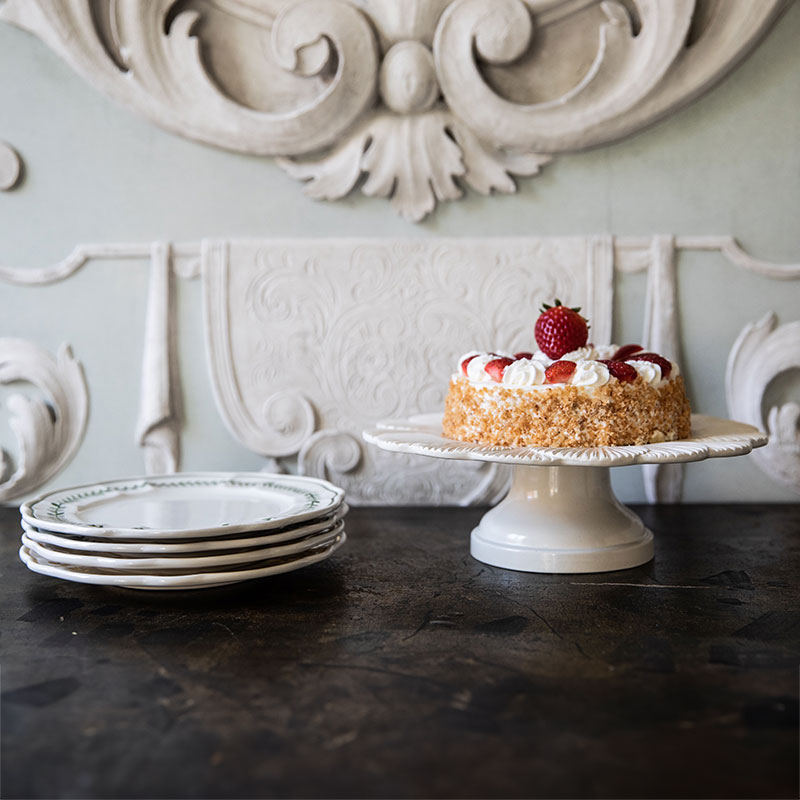 Laguna Cake Stand, H9 x L27cm x W27cm, Linen-2