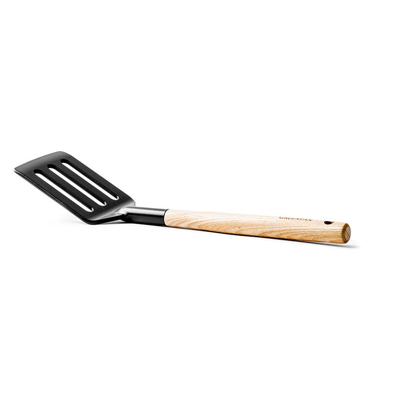 Mayflower Slotted Turner/Spatula with Ashwood Handle, 30cm, Light Brown-0