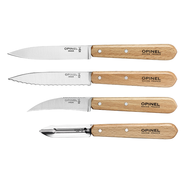 Beechwood Kitchen Knife Set, Natural-0