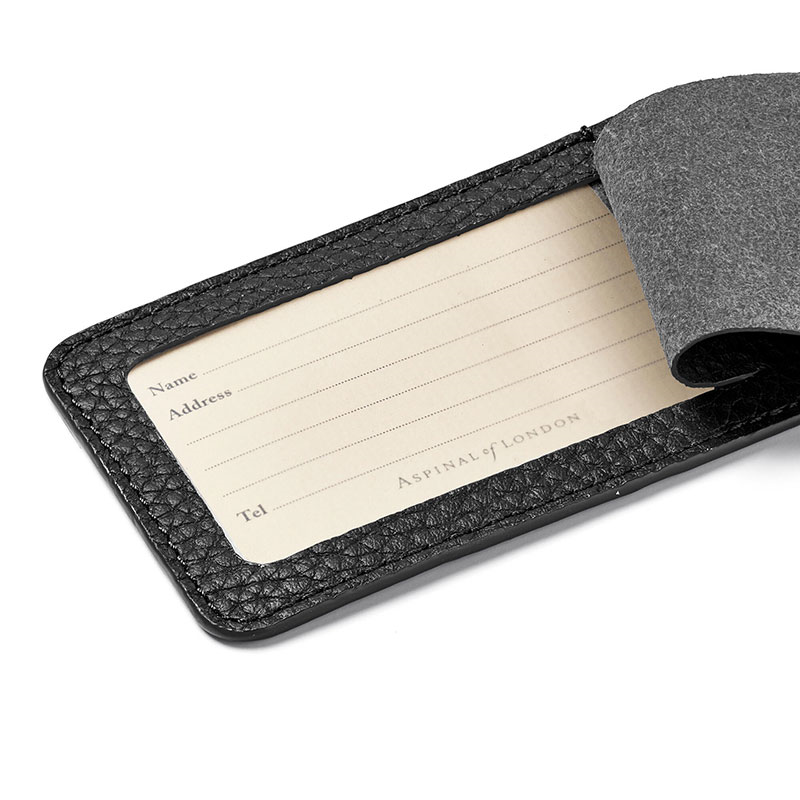 Luggage Tag, H11.5 x W6.5cm, Black Pebble-3