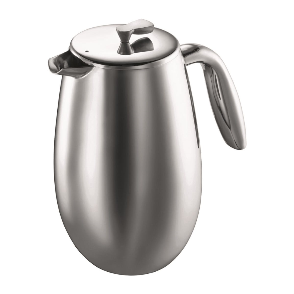 Colombia Double wall 8 cup French press, 1 litre, Silver-0