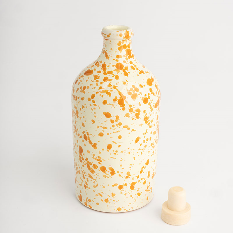 Splatter Ceramic Bottle, 750ml, Burnt Orange-1