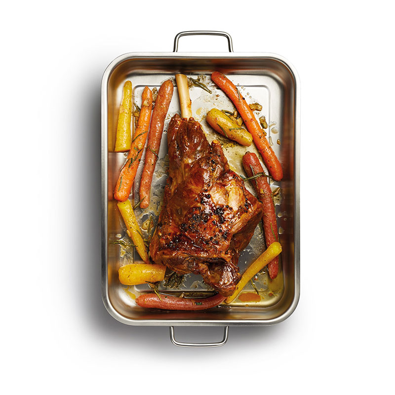 Deep roasting pan, 32 x 23cm, Stainless Steel-4