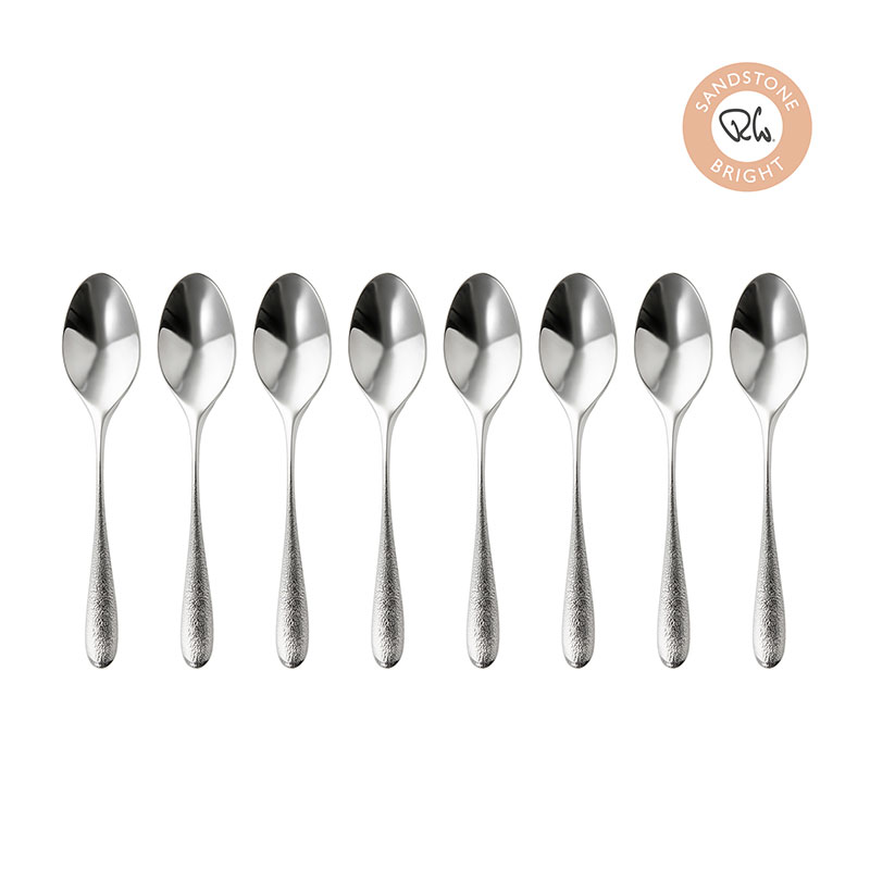 Sandstone Set of 8 Coffee Spoons, L10.5cm, Stainless Steel-5