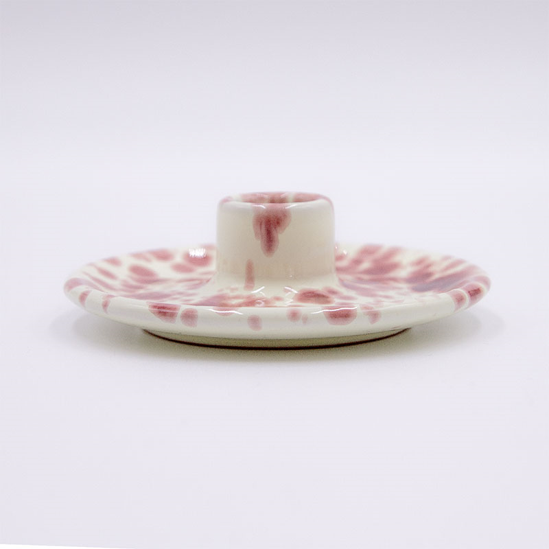 Splatter Candle Holder, Cranberry-3