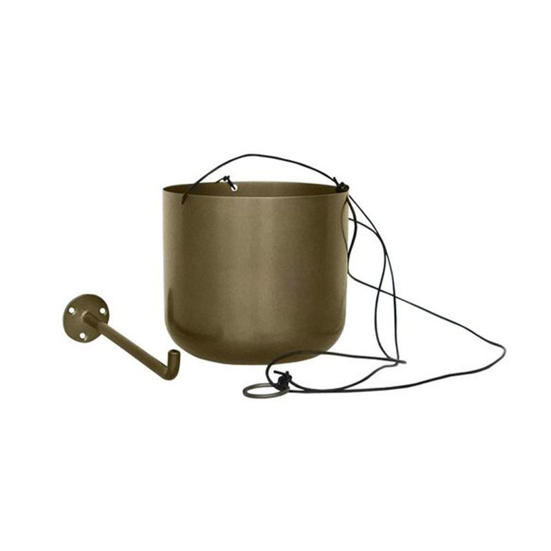 Kew Botanical Retreat Matte Hanging Planter with Hook, D19cm, Brass-2