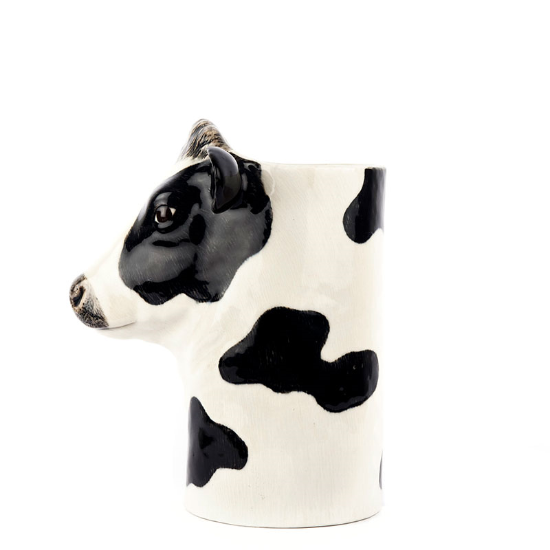 Friesian Cow Utensil Pot, H20cm, Black/White-1