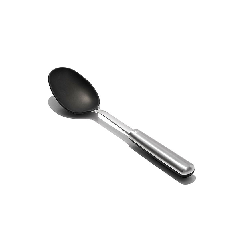 Silicone Cooking Spoon, Stainless Steel-2