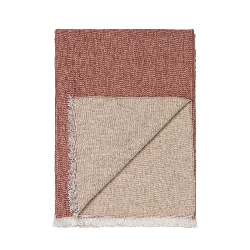 Venice Throw, H190cm x W130cm, White/Rusty Red-1