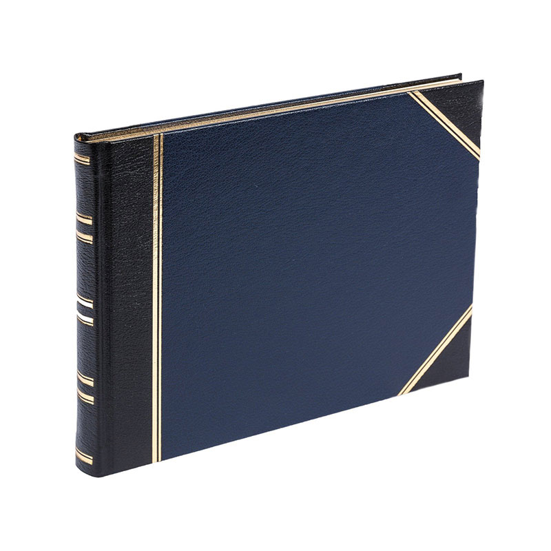 Traditional Plain Page Visitors Book, 23.5 x 28.5cm, Blue-3