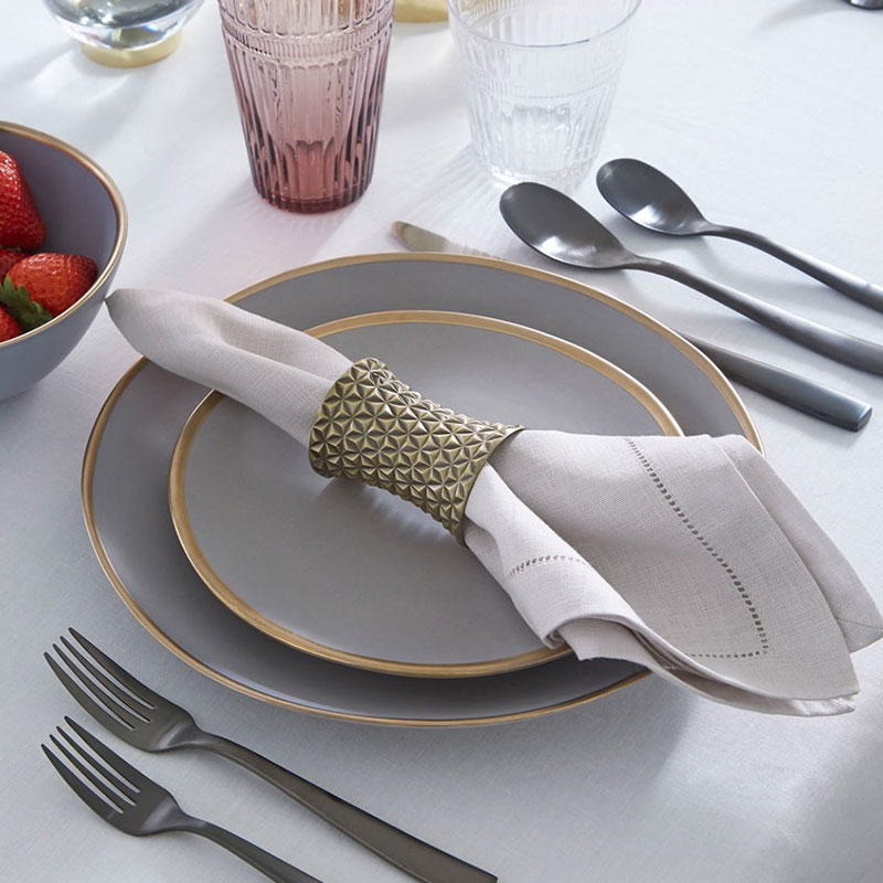 Festival Set of 4 Cocktail Napkins, W15 x L23cm, Grey-2