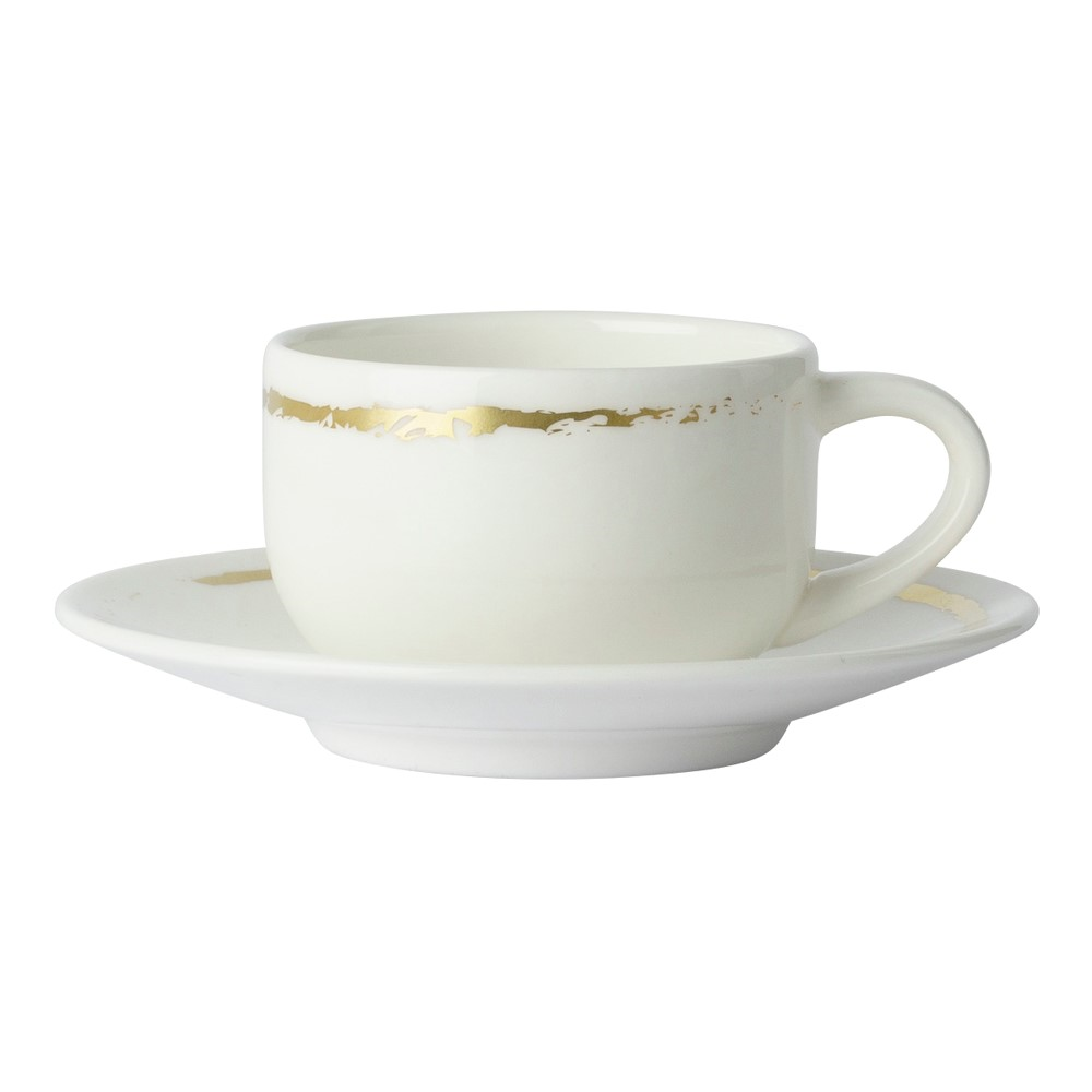 Sketch - Chalk Tea saucer - urban, 11.5cm, White/Gold-1