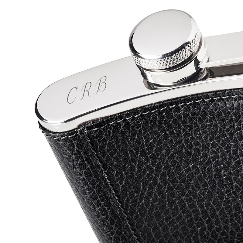 Classic Hip Flask, H11.5 x W9.5cm, Black Pebble-2