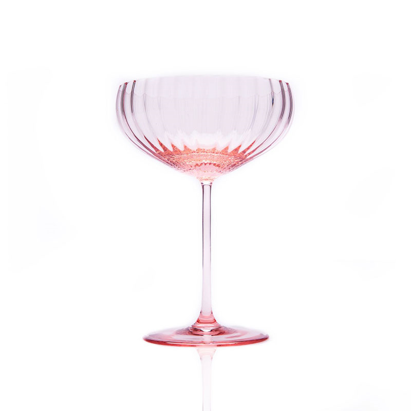 Lyon Set of 2 Champagne Saucers, 210ml, Rosa-1