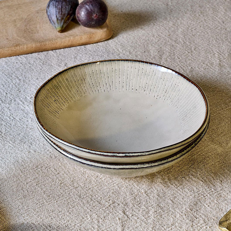 Malia Bowl, D19.5cm, Cream-0