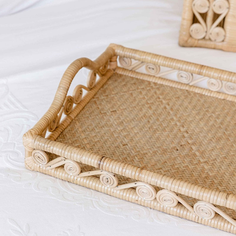 Ivy Rattan Tray, Natural-2