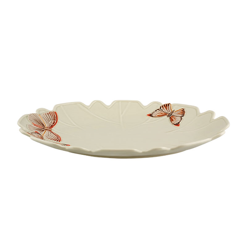 Cloudy Butterflies Oval Platter, W30 x L40 cm, White-1