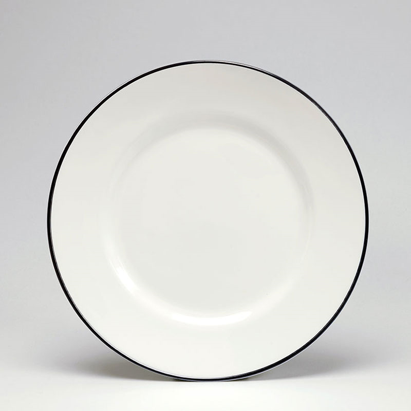 Dessert Plate, D21cm, Black Rim-0