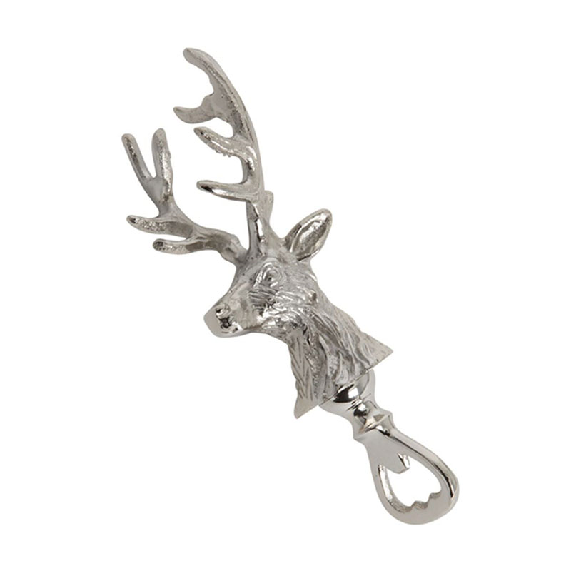 Stag Bottle Opener, L16 x W7 x D5cm, Silver-1