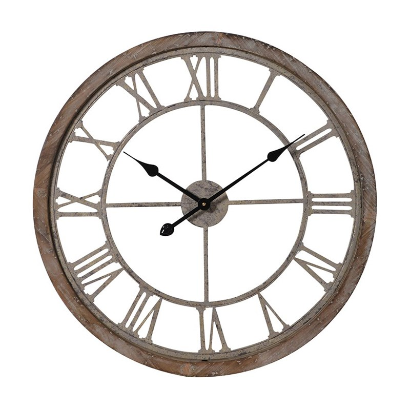 Cut-out clock, D64.5 x H5.5cm, Wood-0