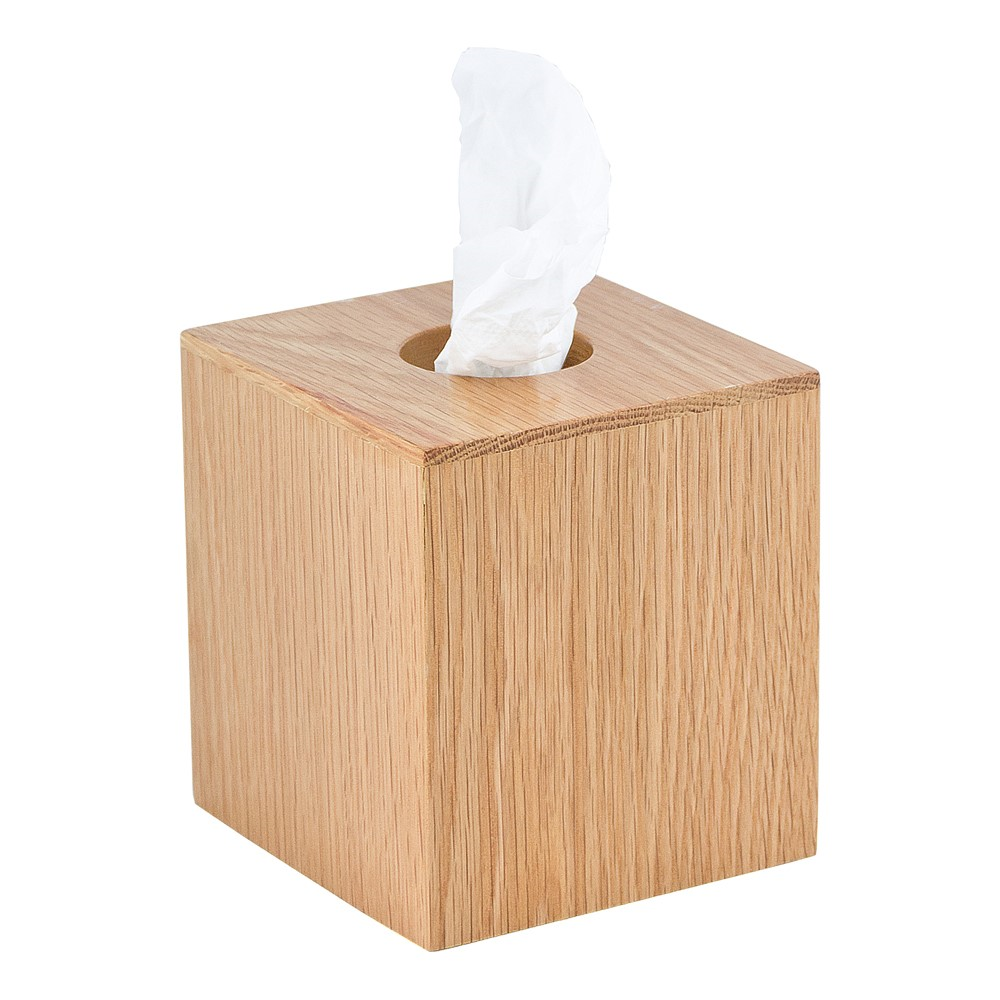 Mezza Tissue box cube, H14 x W12.5 x D13cm, Oak-1