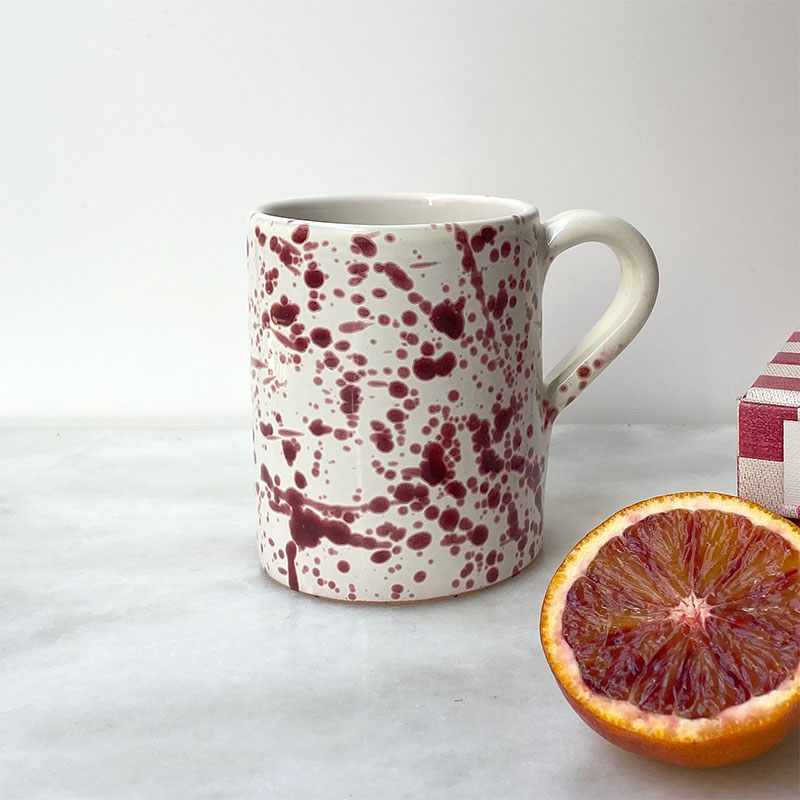 Splatter Mug, H10cm, Cranberry-1