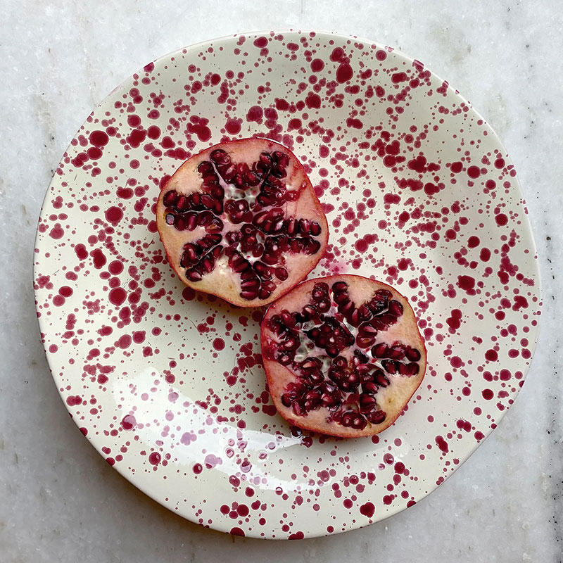 Splatter Shallow Serving Bowl, D29cm, Cranberry-1