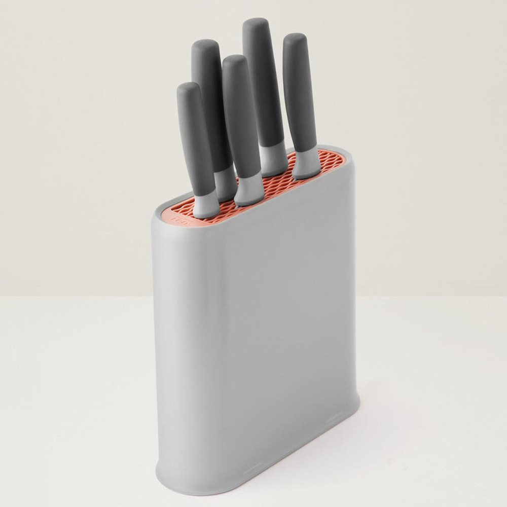 Leo, Six Piece Knife Block, Grey-0