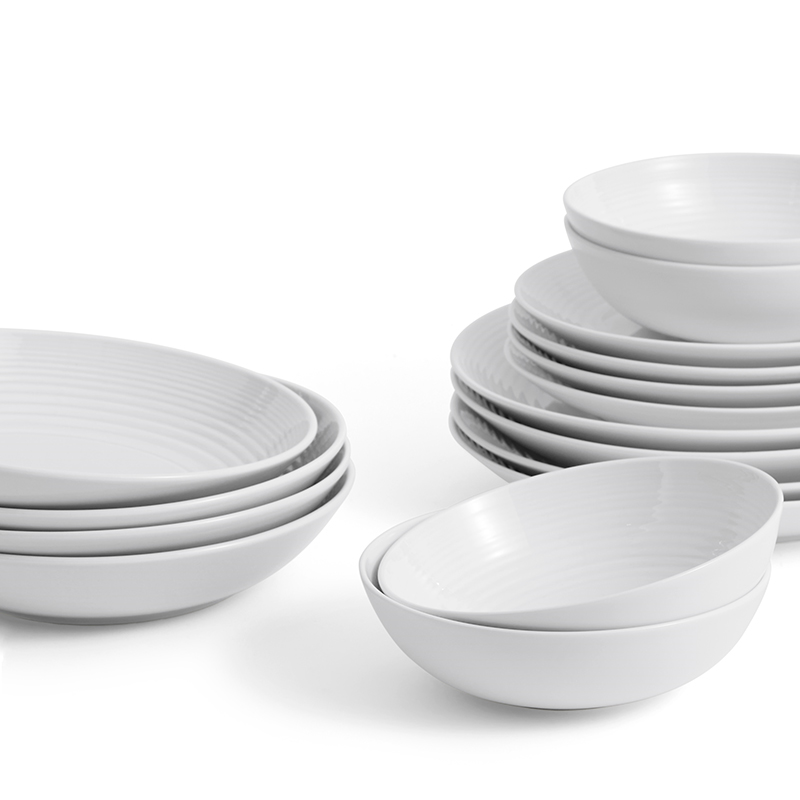 Gordon Ramsay Maze 16 Piece Dinnerware Set, White-0