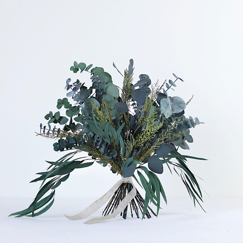 Hand-Tied Medium Bouquet, Greenery & Neutrals, Matcha-0