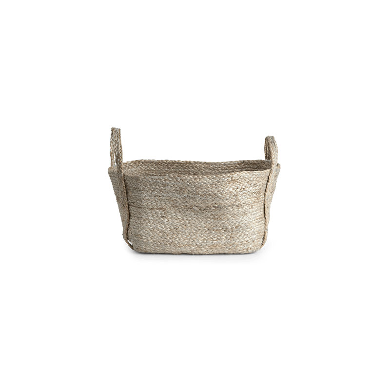 Arbroath Rectangular Jute Basket, H28cm, Natural-0