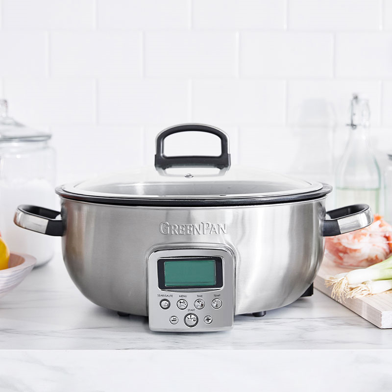 Non-Stick Multicooker, 5.6L, Stainless Steel-0