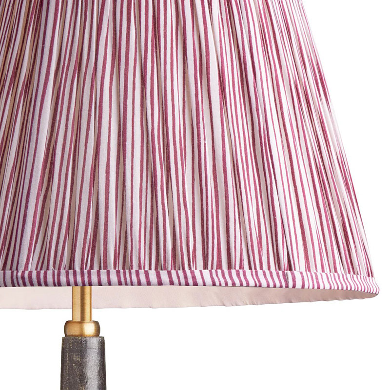 Straight empire Shade, 45cm, ruby candy stripe block printed cotton-3