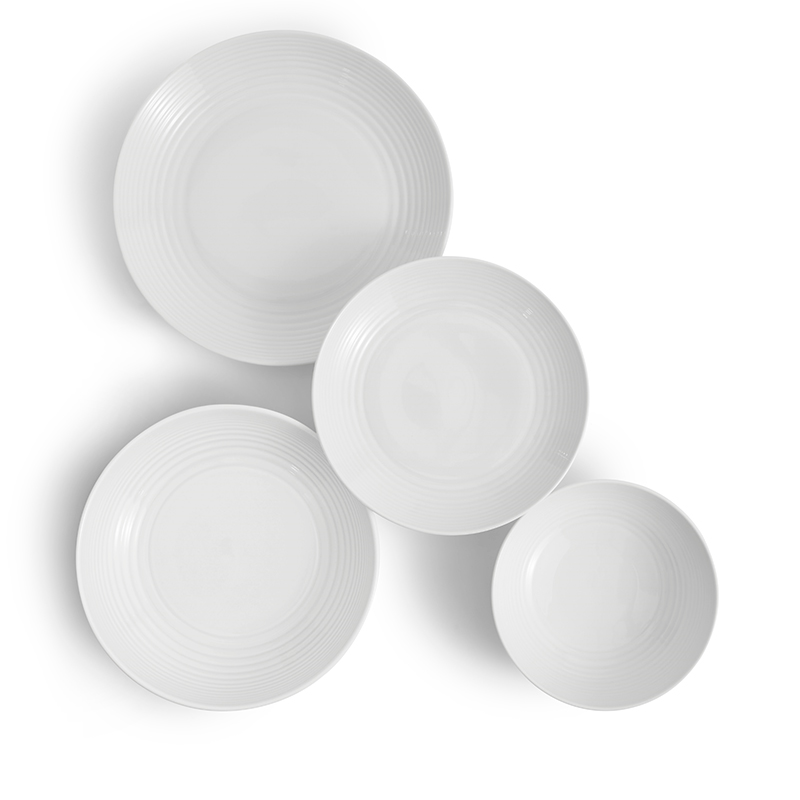 Gordon Ramsay Maze 16 Piece Dinnerware Set, White-2