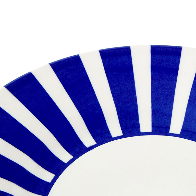 Stecatto Set of 4 Side Plates, D18cm, White and Blue-4