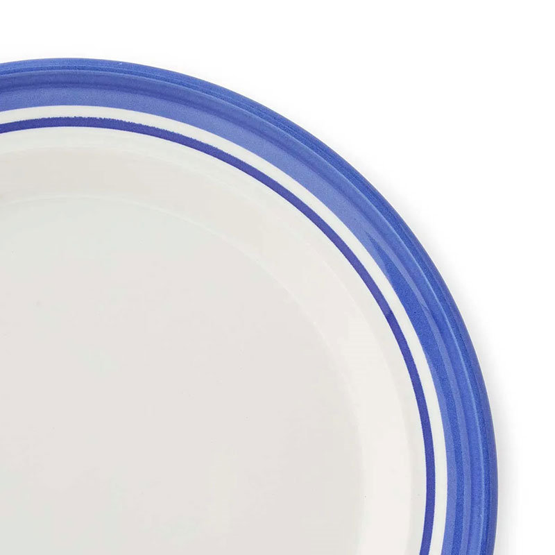 Potter's Stripe Set of 4 Dinner Plates, D26cm, Blue-7