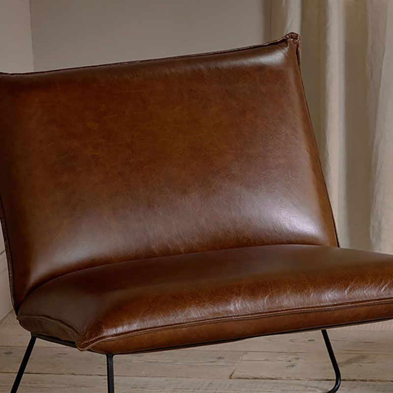 Kavshi Oversized Leather Lounger, Chocolate Brown-5