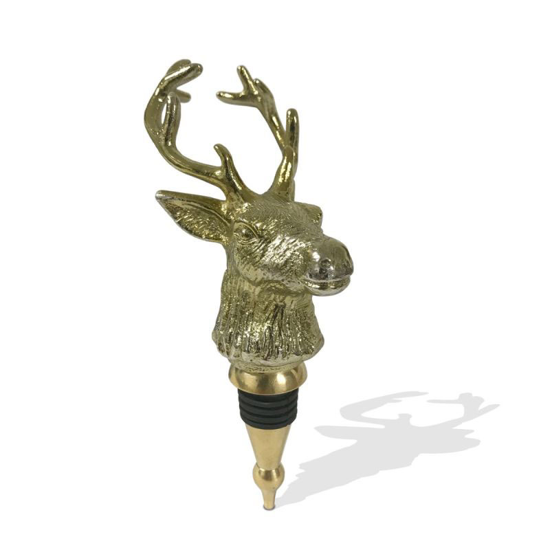 Stag Bottle Stopper, H18.5 x W6cm, Gold-1