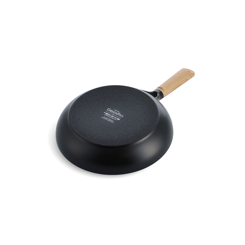 Eco-Smartshape Non Stick Wok with Light Wood Patterned Handle, 24cm, Black-4