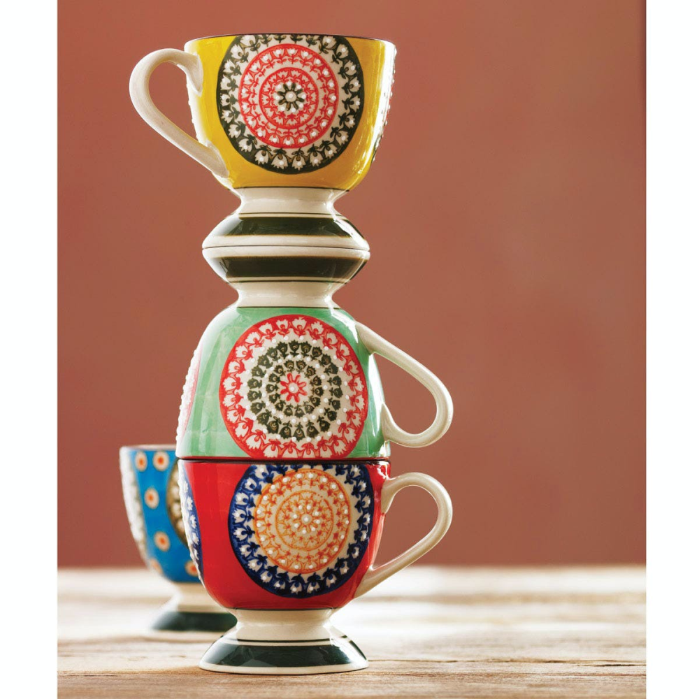 Florya Set of 4 mugs, H10cm-2