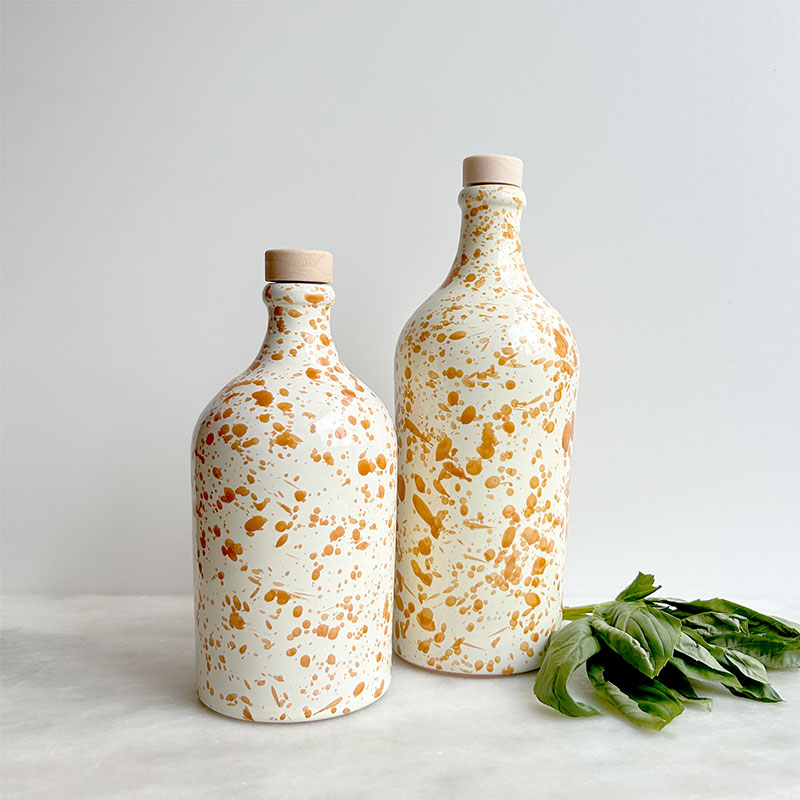 Splatter Ceramic Bottle, 750ml, Burnt Orange-2