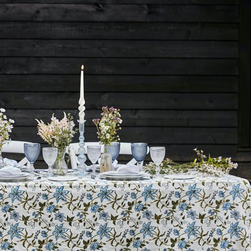 Allegra Tablecloth, 145 x 310cm, Blue-0